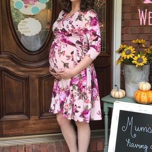 Pink blush maternity dress